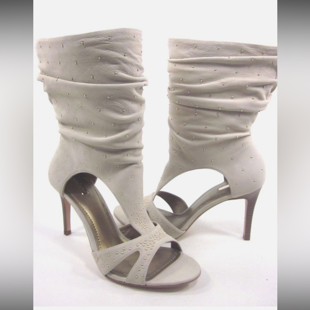 gold-tone stud embellishments,Report Christian mid-calf fashion leather boot.